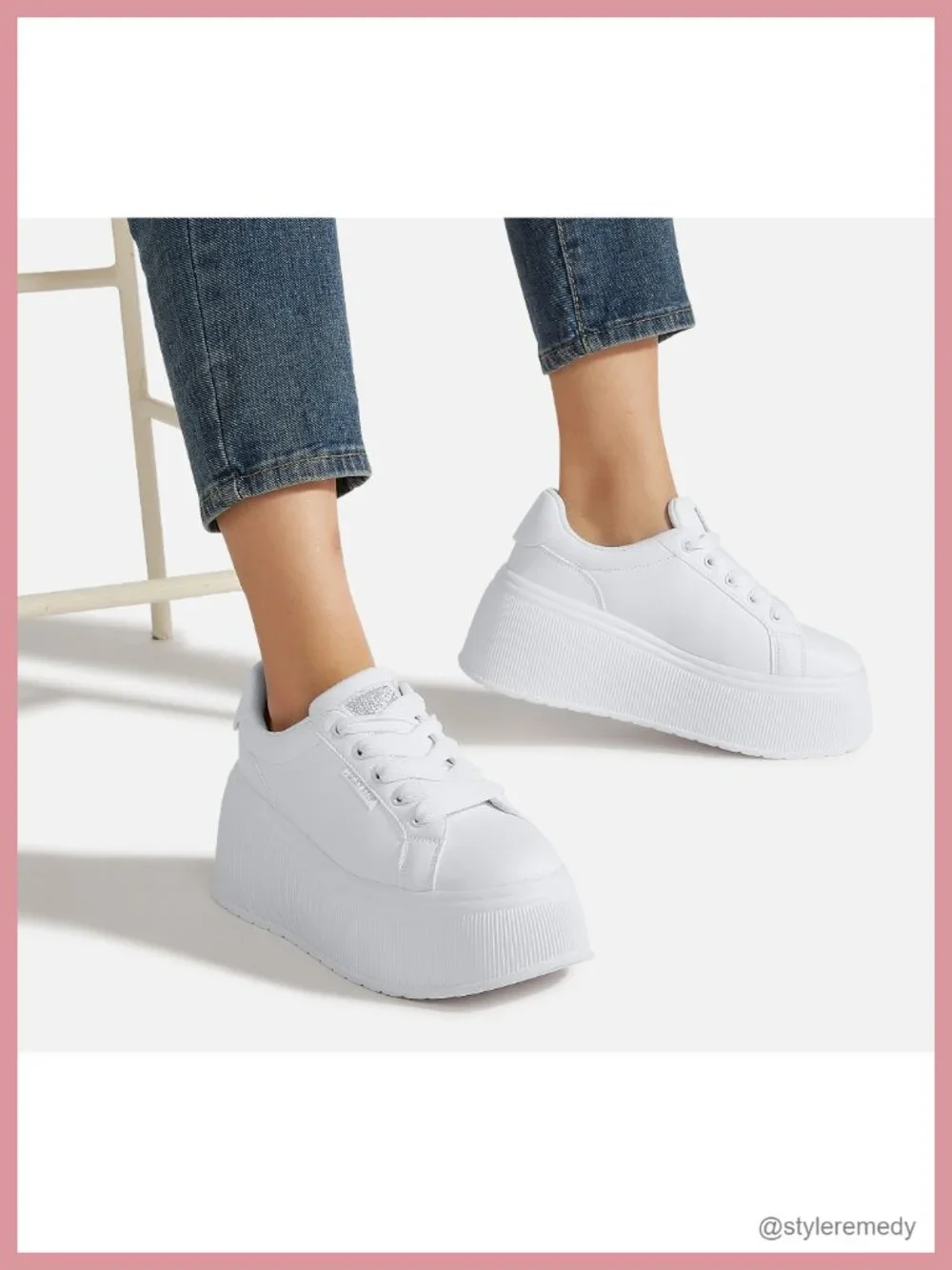 Womens Platform Wedge Canvas Sneakers Lace Up